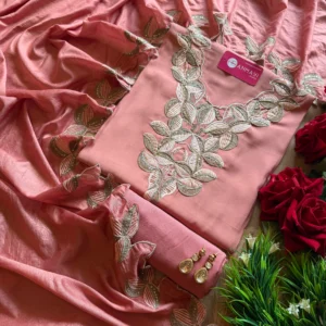 Cutwork embroidered modal suit set