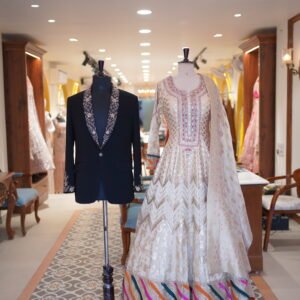 Cutwork embroidered modal suit set